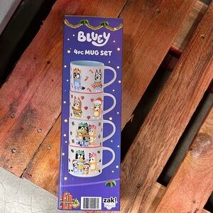 NIB Bluey 4-Piece Mug Set by